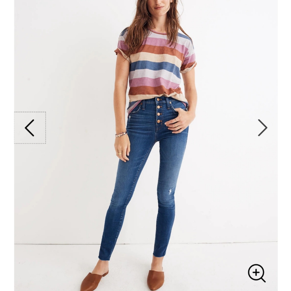 Madewell 10" High-Rise Skinny Distressed Jeans